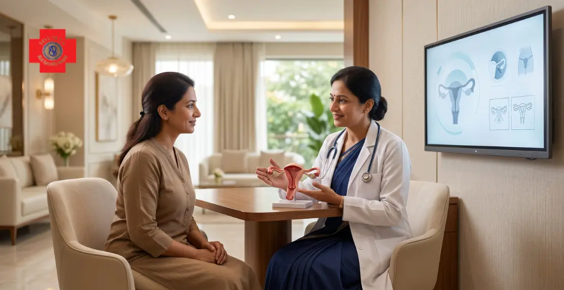 Woman recovering comfortably after vaginal hysterectomy surgery